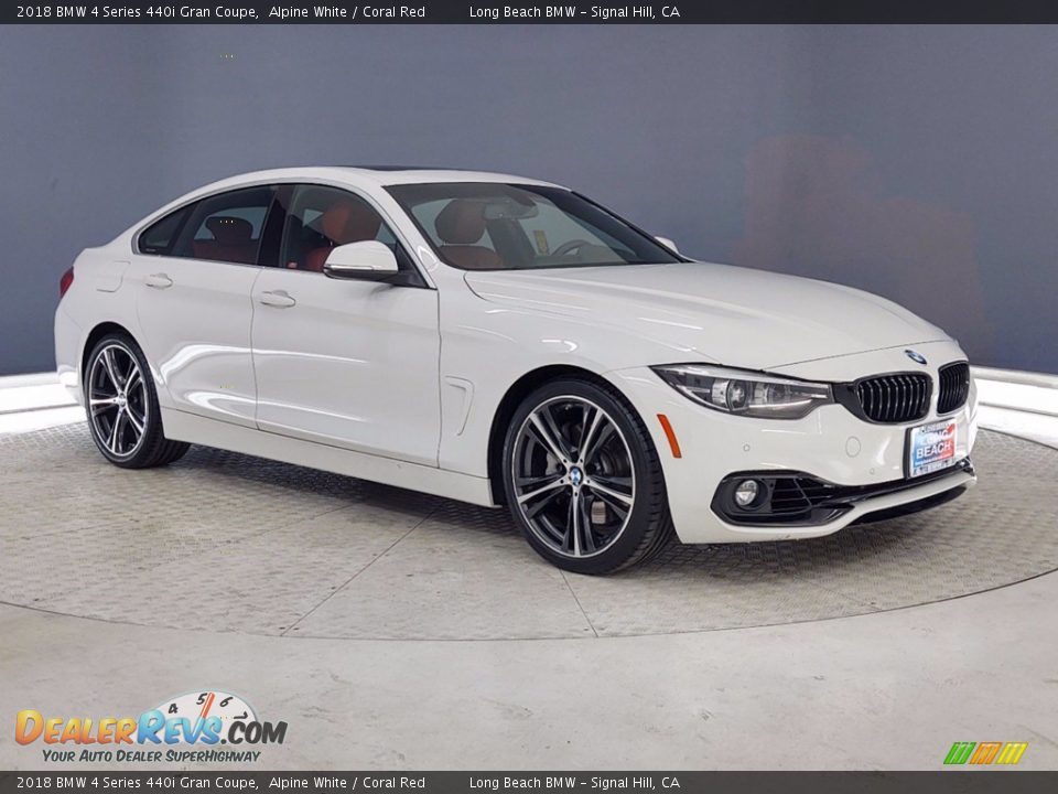 2018 BMW 4 Series 440i Gran Coupe Alpine White / Coral Red Photo #1