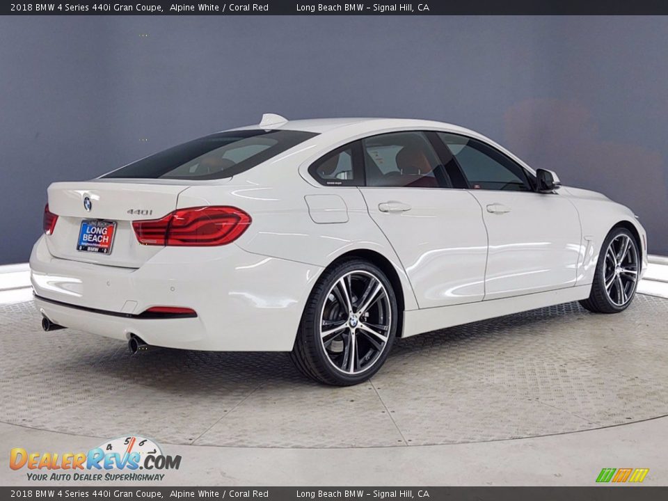 2018 BMW 4 Series 440i Gran Coupe Alpine White / Coral Red Photo #5