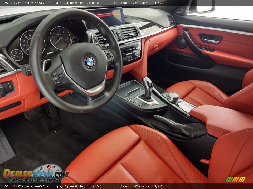 2018 BMW 4 Series 440i Gran Coupe Alpine White / Coral Red Photo #16