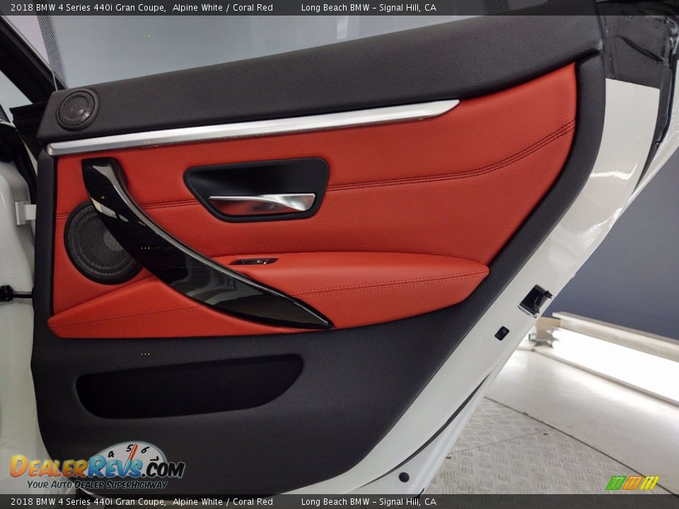 2018 BMW 4 Series 440i Gran Coupe Alpine White / Coral Red Photo #35