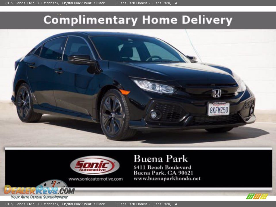 2019 Honda Civic EX Hatchback Crystal Black Pearl / Black Photo #1