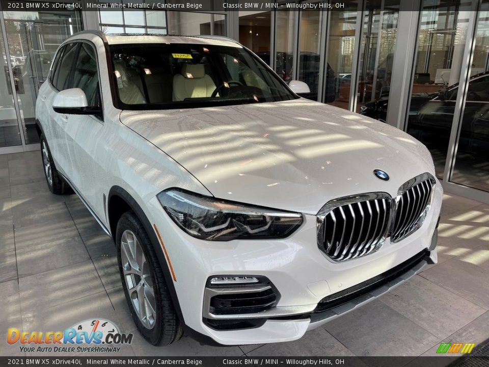 2021 BMW X5 xDrive40i Mineral White Metallic / Canberra Beige Photo #1