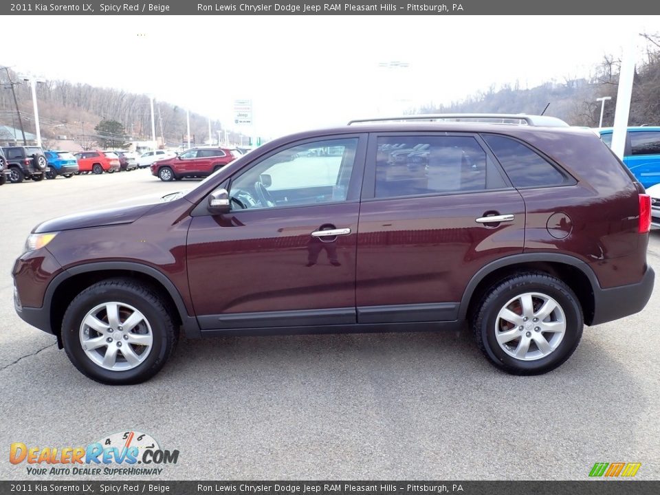 2011 Kia Sorento LX Spicy Red / Beige Photo #2