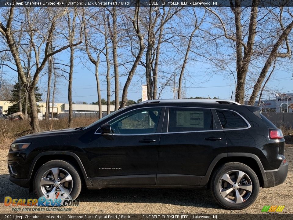 2021 Jeep Cherokee Limited 4x4 Diamond Black Crystal Pearl / Black Photo #3