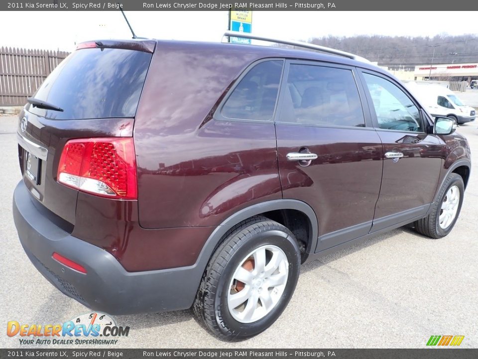 2011 Kia Sorento LX Spicy Red / Beige Photo #6