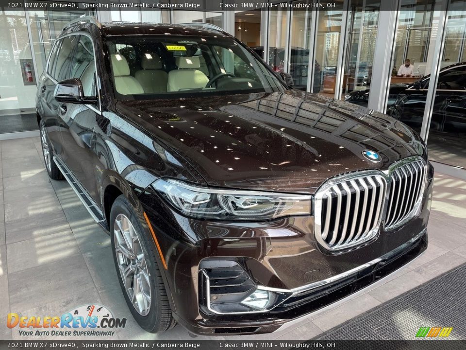 2021 BMW X7 xDrive40i Sparkling Brown Metallic / Canberra Beige Photo #1