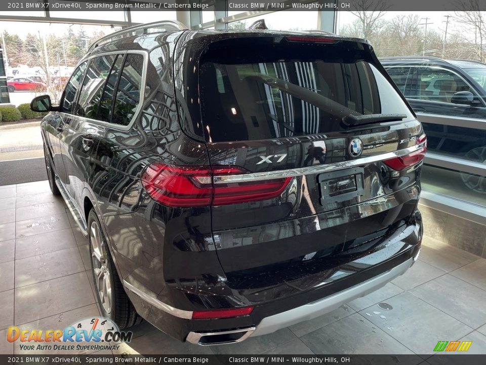 2021 BMW X7 xDrive40i Sparkling Brown Metallic / Canberra Beige Photo #2