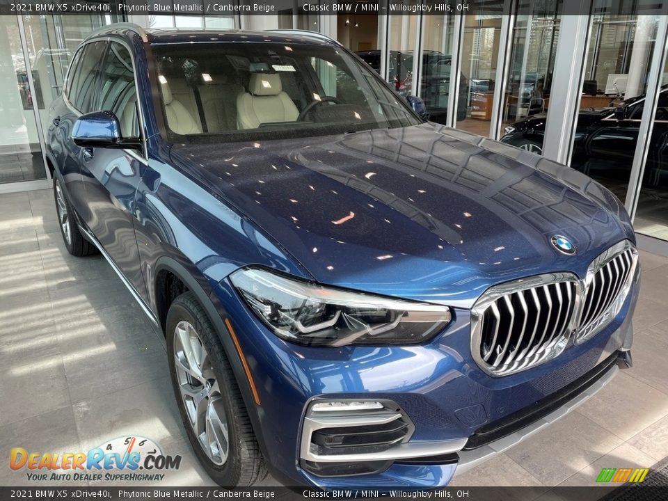 2021 BMW X5 xDrive40i Phytonic Blue Metallic / Canberra Beige Photo #1