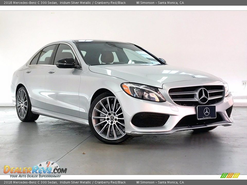 2018 Mercedes-Benz C 300 Sedan Iridium Silver Metallic / Cranberry Red/Black Photo #34