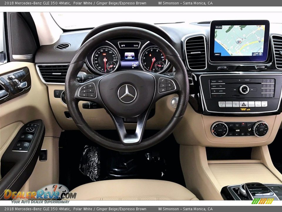 2018 Mercedes-Benz GLE 350 4Matic Polar White / Ginger Beige/Espresso Brown Photo #4