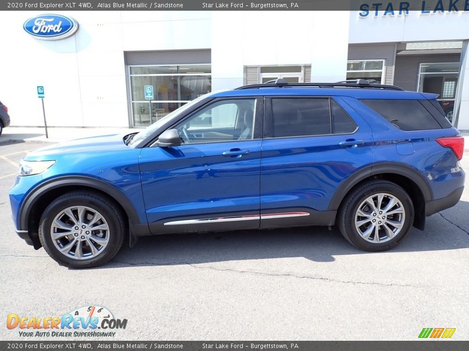 2020 Ford Explorer XLT 4WD Atlas Blue Metallic / Sandstone Photo #2