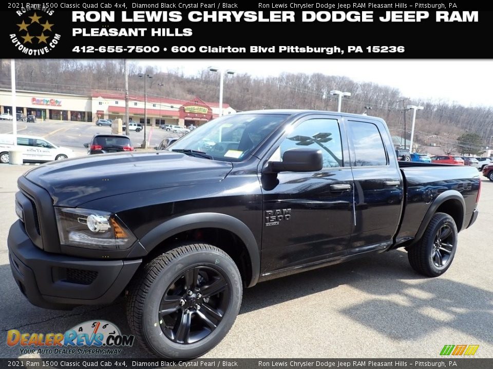 2021 Ram 1500 Classic Quad Cab 4x4 Diamond Black Crystal Pearl / Black Photo #1