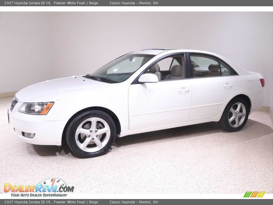 2007 Hyundai Sonata SE V6 Powder White Pearl / Beige Photo #3