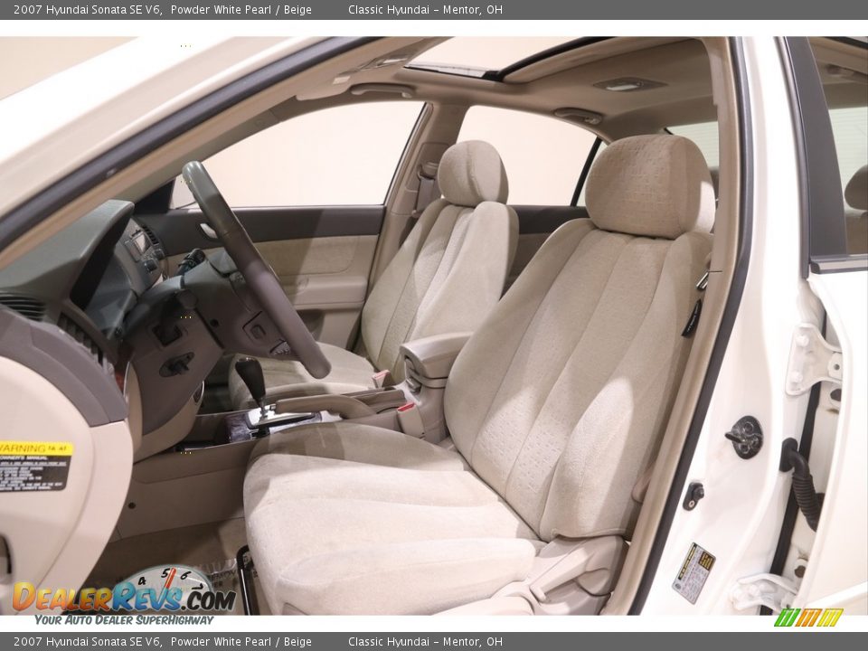 2007 Hyundai Sonata SE V6 Powder White Pearl / Beige Photo #5