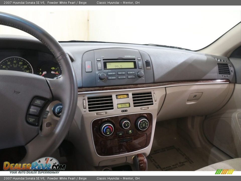 2007 Hyundai Sonata SE V6 Powder White Pearl / Beige Photo #9