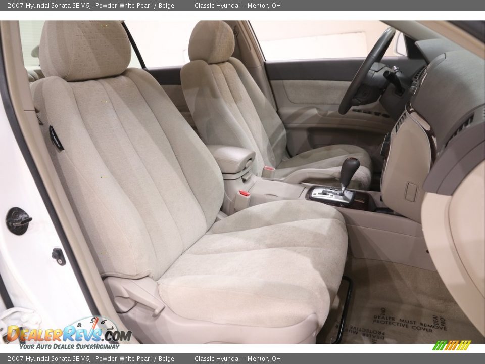 2007 Hyundai Sonata SE V6 Powder White Pearl / Beige Photo #13