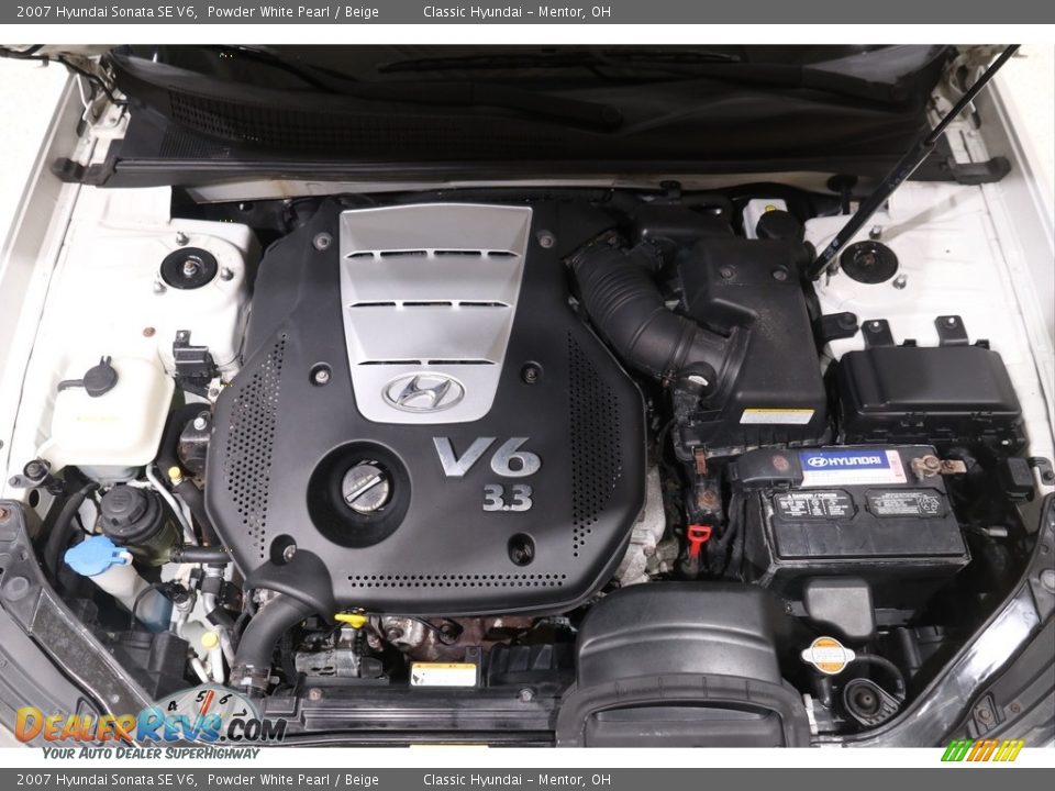 2007 Hyundai Sonata SE V6 Powder White Pearl / Beige Photo #17