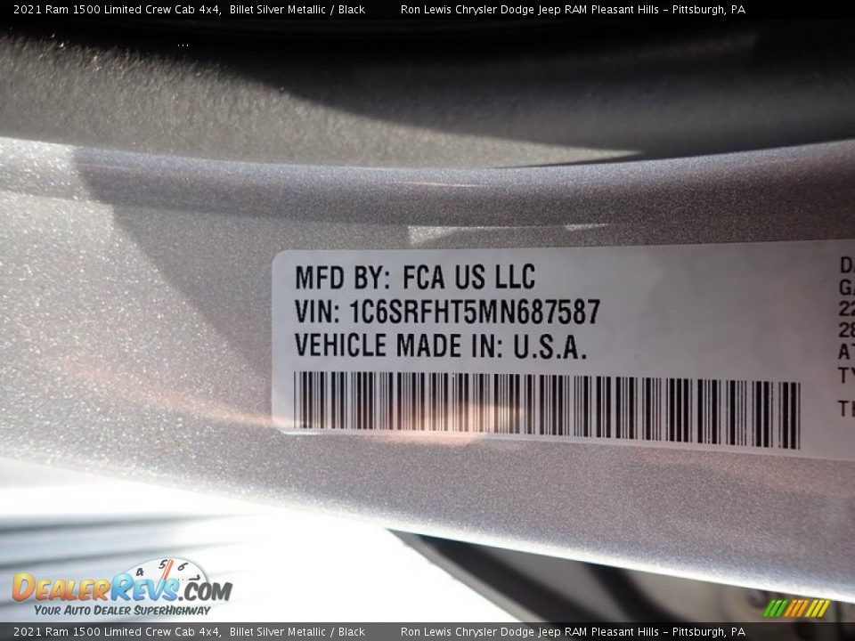 2021 Ram 1500 Limited Crew Cab 4x4 Billet Silver Metallic / Black Photo #15