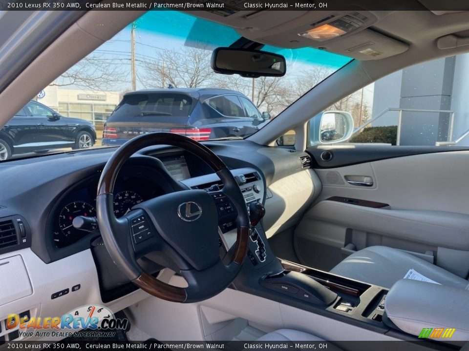 2010 Lexus RX 350 AWD Cerulean Blue Metallic / Parchment/Brown Walnut Photo #3