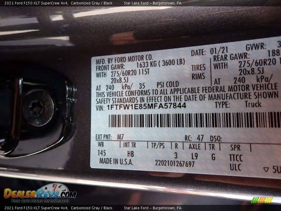 2021 Ford F150 XLT SuperCrew 4x4 Carbonized Gray / Black Photo #14