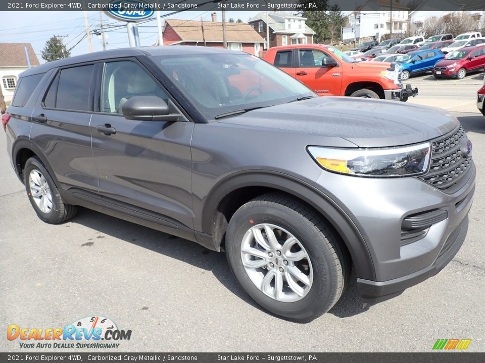 2021 Ford Explorer 4WD Carbonized Gray Metallic / Sandstone Photo #8