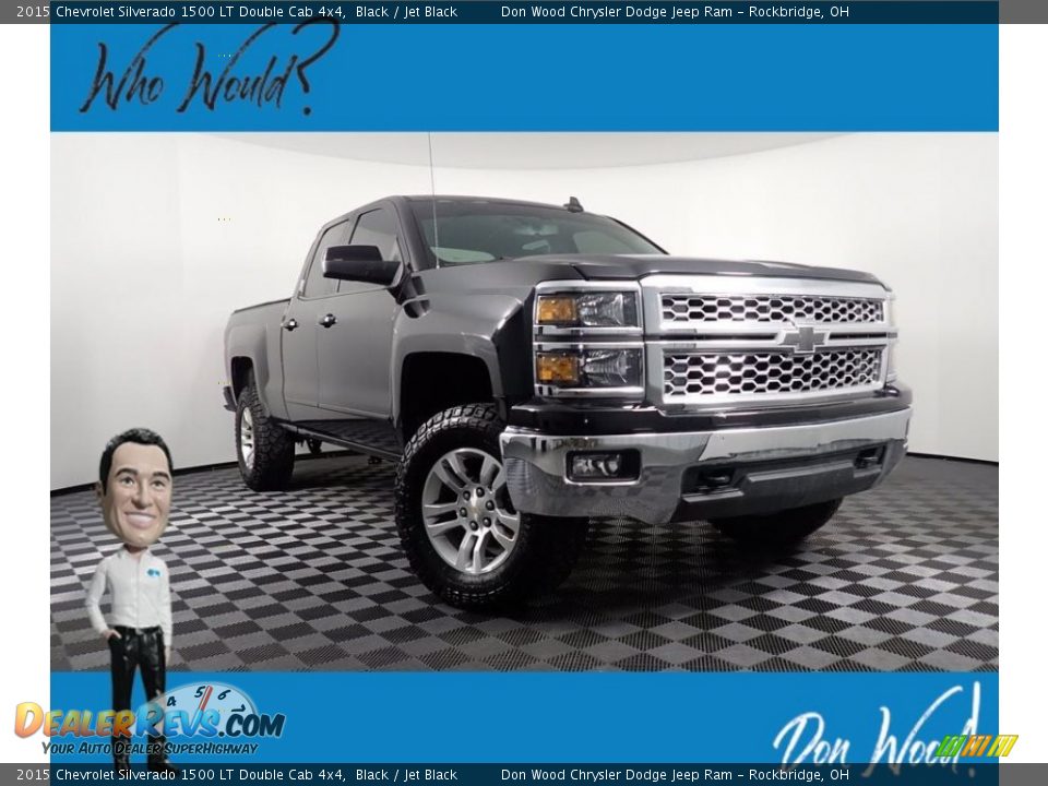 2015 Chevrolet Silverado 1500 LT Double Cab 4x4 Black / Jet Black Photo #1