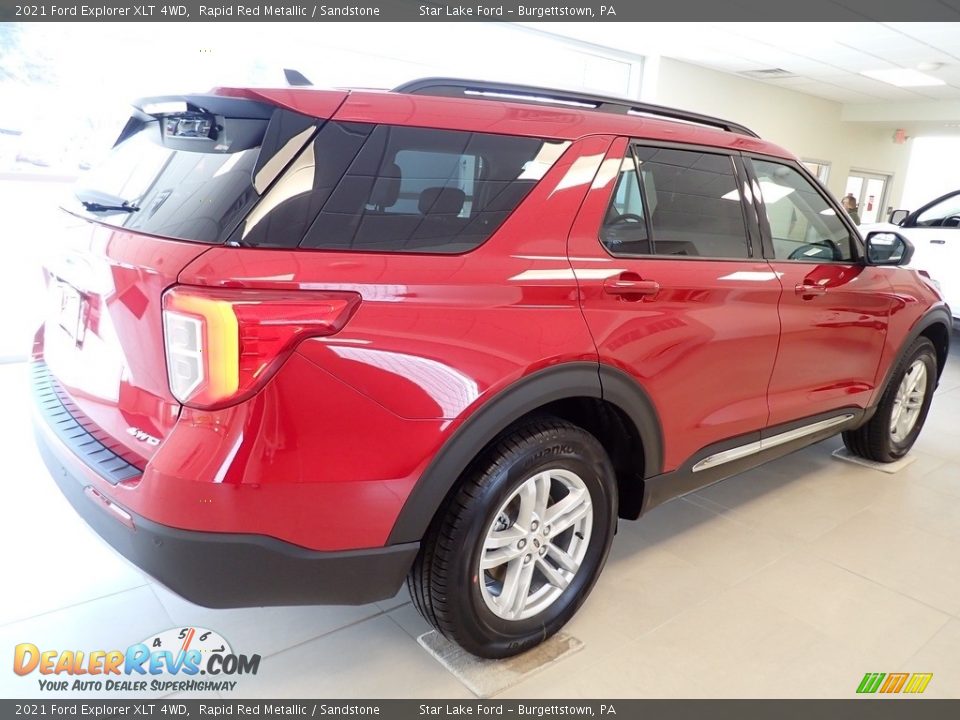 2021 Ford Explorer XLT 4WD Rapid Red Metallic / Sandstone Photo #5