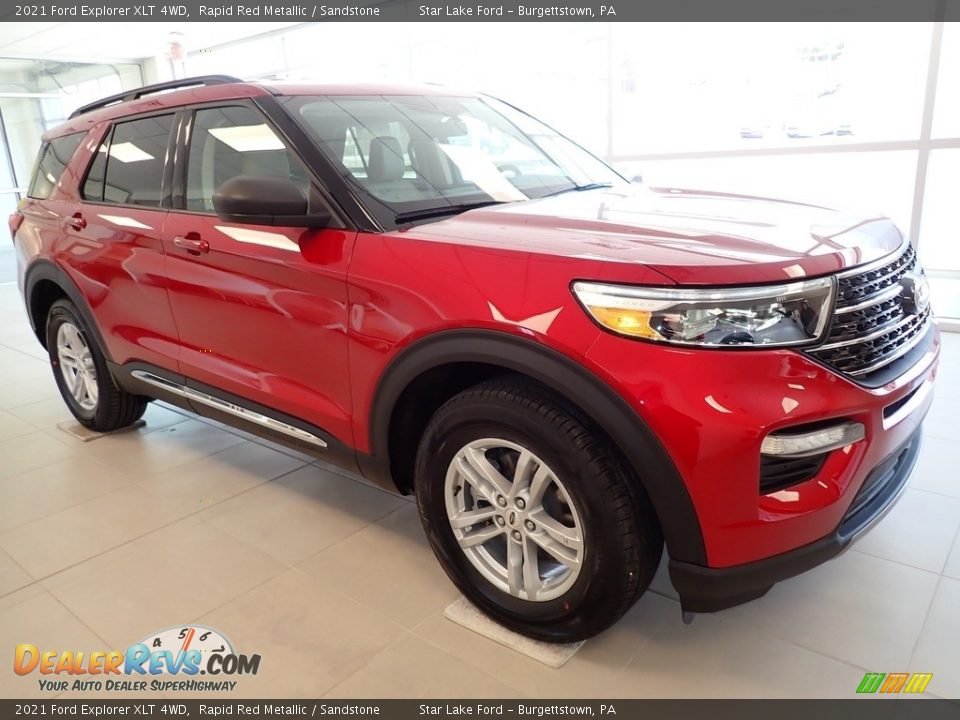 2021 Ford Explorer XLT 4WD Rapid Red Metallic / Sandstone Photo #6