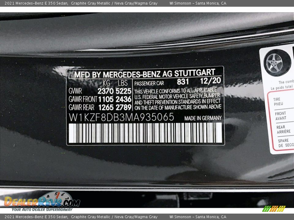 2021 Mercedes-Benz E 350 Sedan Graphite Gray Metallic / Neva Gray/Magma Gray Photo #10