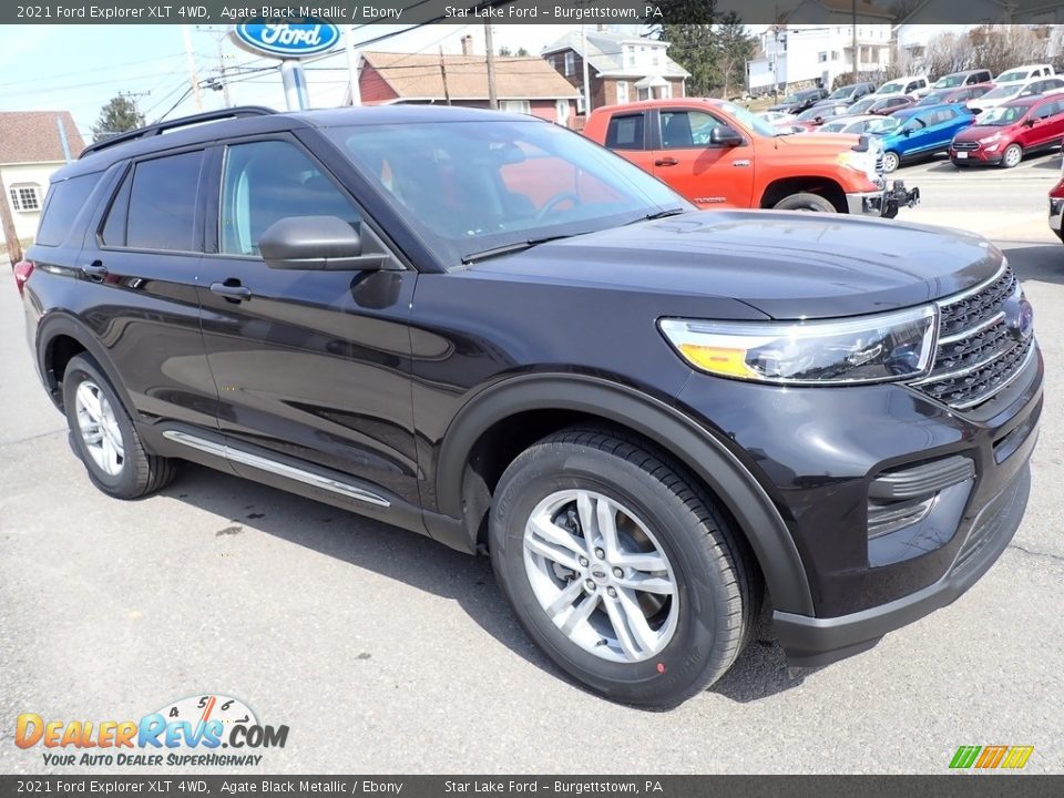 2021 Ford Explorer XLT 4WD Agate Black Metallic / Ebony Photo #8