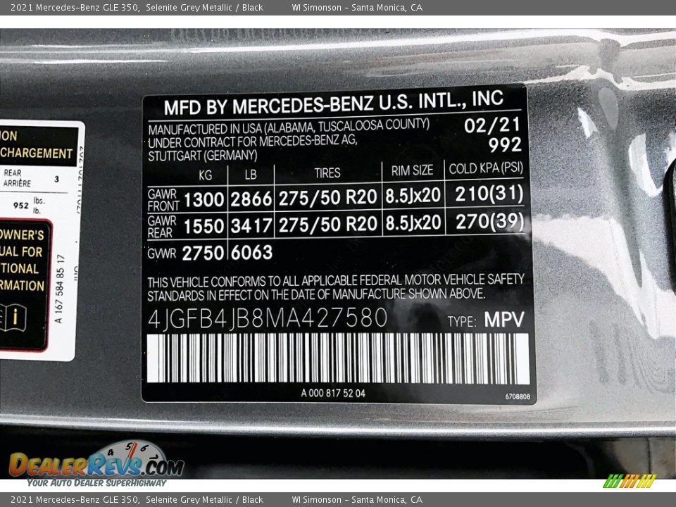 2021 Mercedes-Benz GLE 350 Selenite Grey Metallic / Black Photo #10
