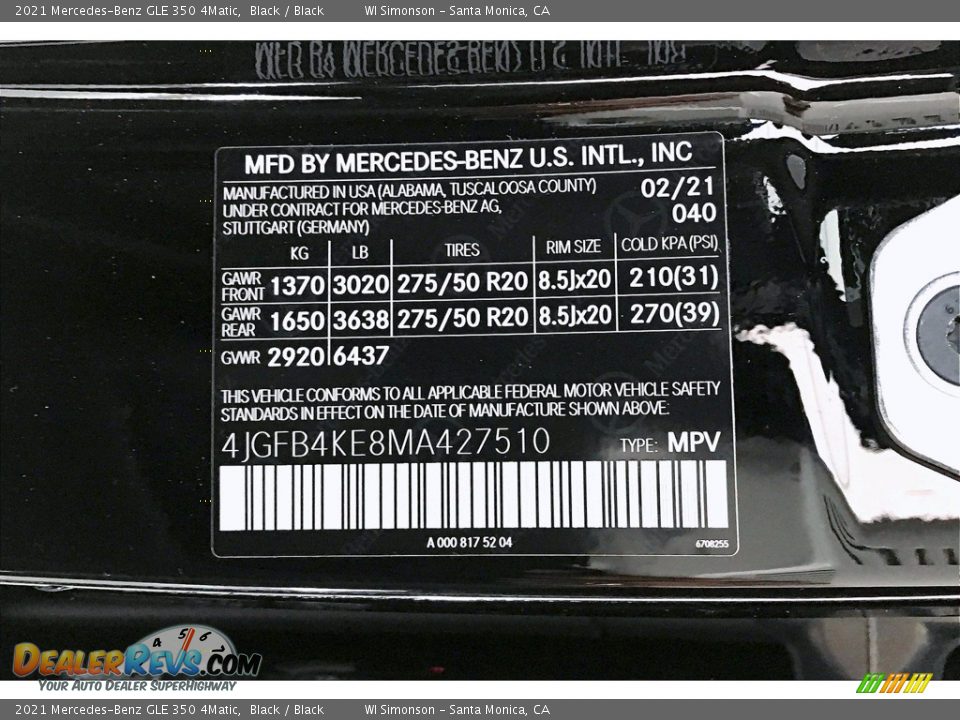 2021 Mercedes-Benz GLE 350 4Matic Black / Black Photo #10