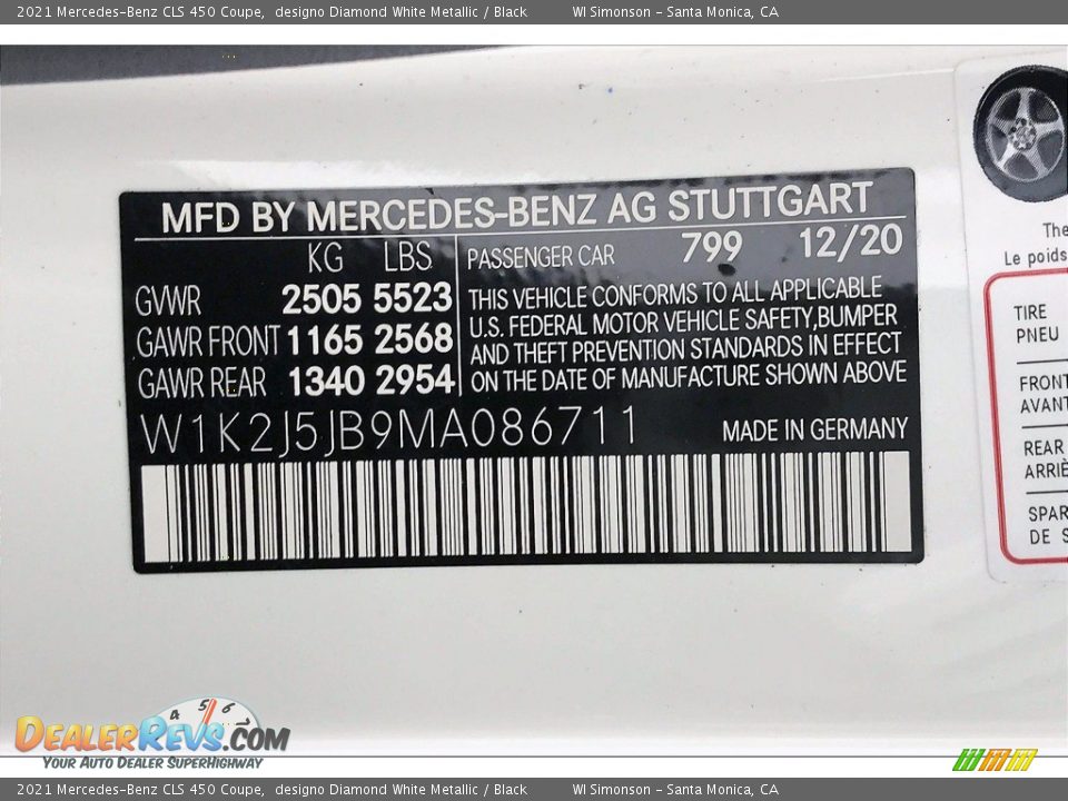 2021 Mercedes-Benz CLS 450 Coupe designo Diamond White Metallic / Black Photo #10