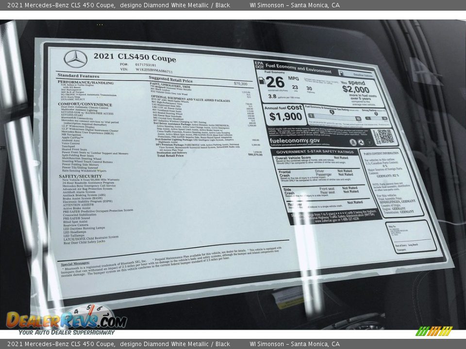 2021 Mercedes-Benz CLS 450 Coupe designo Diamond White Metallic / Black Photo #11