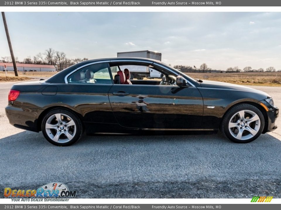 2012 BMW 3 Series 335i Convertible Black Sapphire Metallic / Coral Red/Black Photo #3