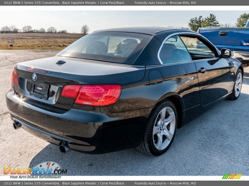 2012 BMW 3 Series 335i Convertible Black Sapphire Metallic / Coral Red/Black Photo #4