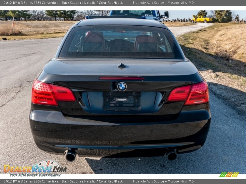 2012 BMW 3 Series 335i Convertible Black Sapphire Metallic / Coral Red/Black Photo #5