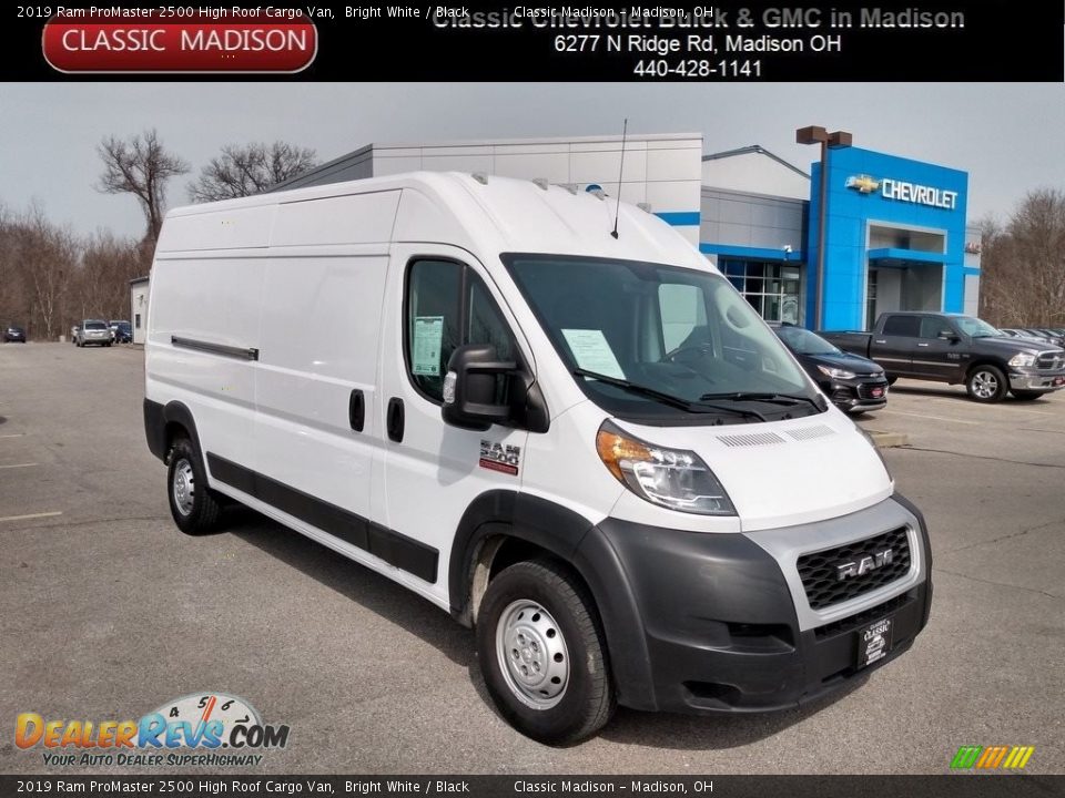 2019 Ram ProMaster 2500 High Roof Cargo Van Bright White / Black Photo #1
