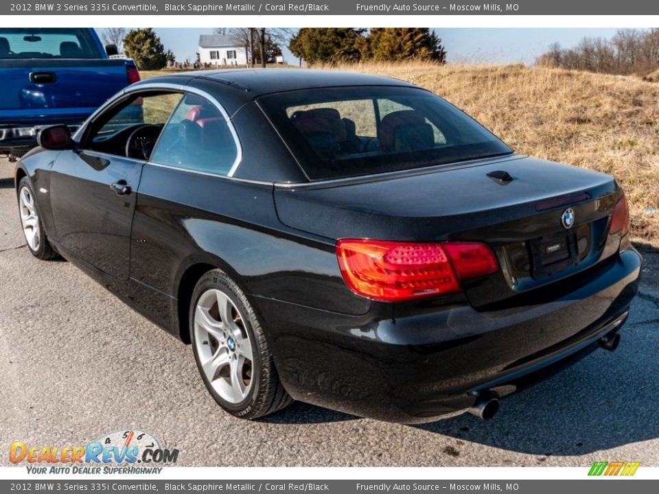 2012 BMW 3 Series 335i Convertible Black Sapphire Metallic / Coral Red/Black Photo #6