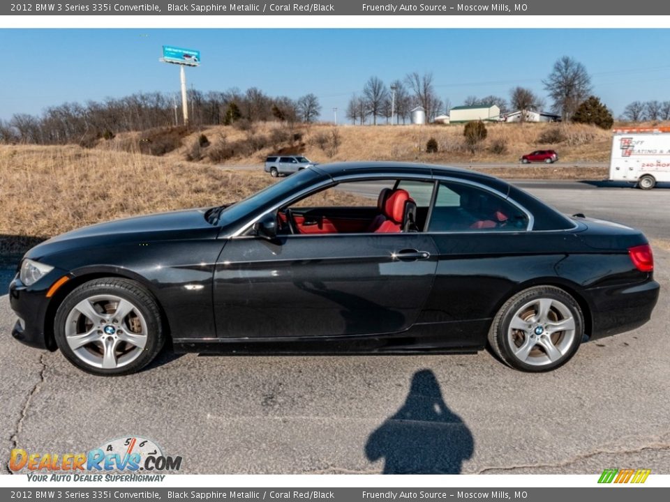 2012 BMW 3 Series 335i Convertible Black Sapphire Metallic / Coral Red/Black Photo #7