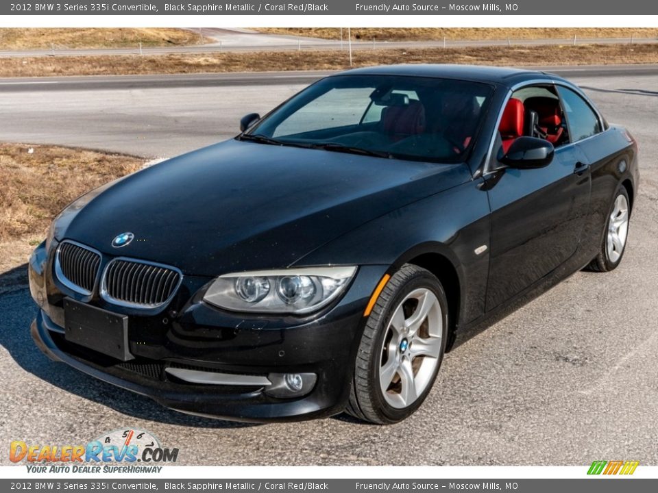 2012 BMW 3 Series 335i Convertible Black Sapphire Metallic / Coral Red/Black Photo #8