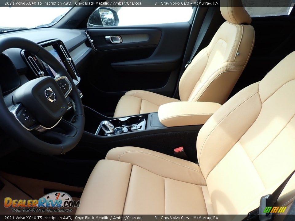 2021 Volvo XC40 T5 Inscription AWD Onyx Black Metallic / Amber/Charcoal Photo #7