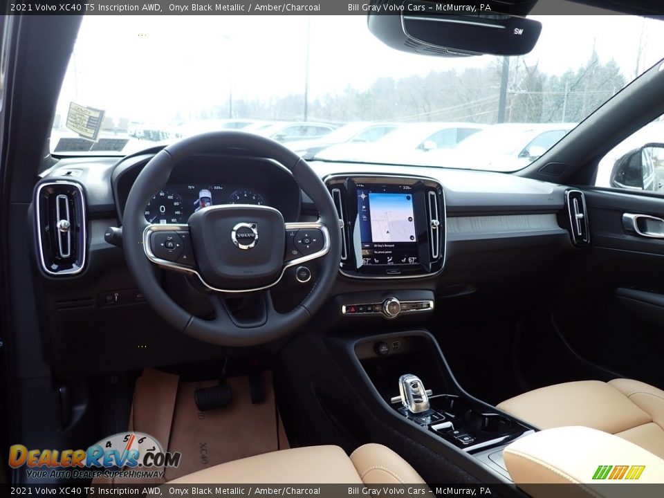 2021 Volvo XC40 T5 Inscription AWD Onyx Black Metallic / Amber/Charcoal Photo #9