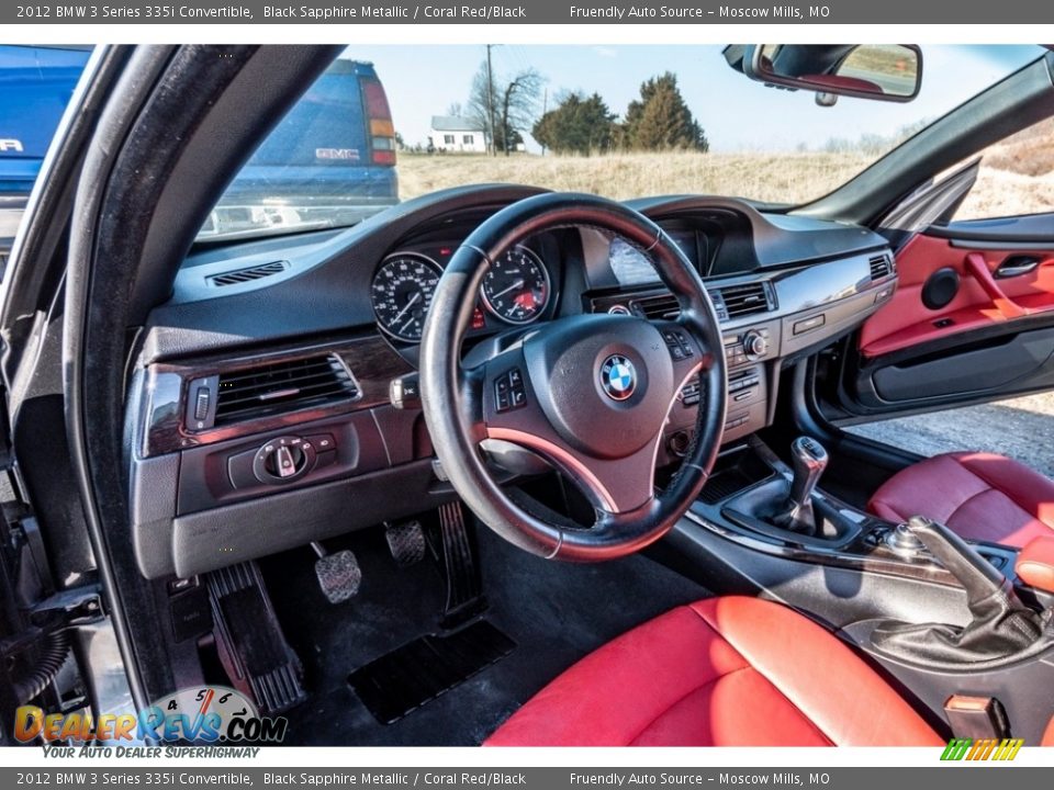 2012 BMW 3 Series 335i Convertible Black Sapphire Metallic / Coral Red/Black Photo #19