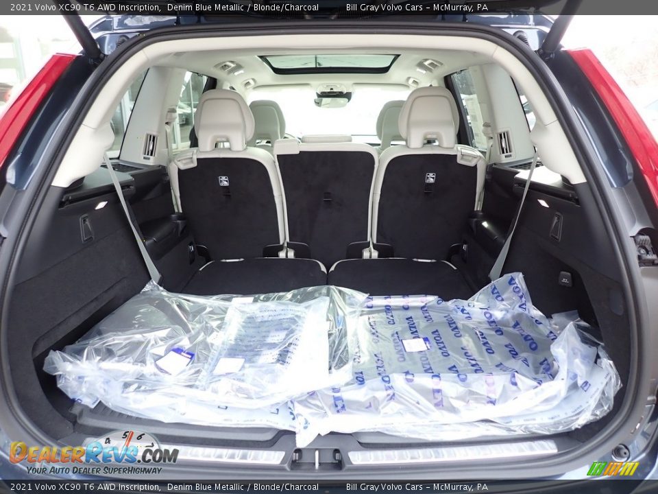 2021 Volvo XC90 T6 AWD Inscription Denim Blue Metallic / Blonde/Charcoal Photo #3