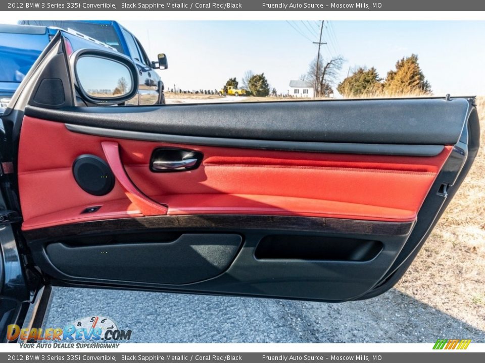 2012 BMW 3 Series 335i Convertible Black Sapphire Metallic / Coral Red/Black Photo #25