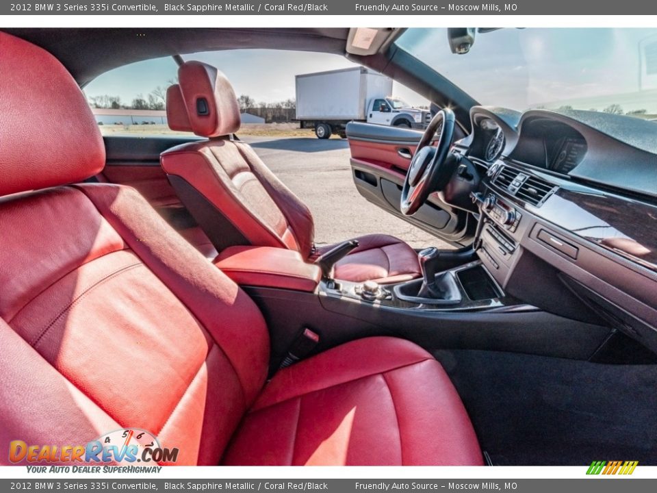 2012 BMW 3 Series 335i Convertible Black Sapphire Metallic / Coral Red/Black Photo #27