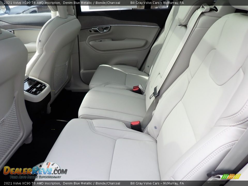 2021 Volvo XC90 T6 AWD Inscription Denim Blue Metallic / Blonde/Charcoal Photo #8