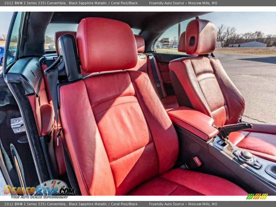 2012 BMW 3 Series 335i Convertible Black Sapphire Metallic / Coral Red/Black Photo #28