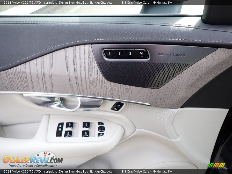 2021 Volvo XC90 T6 AWD Inscription Denim Blue Metallic / Blonde/Charcoal Photo #10